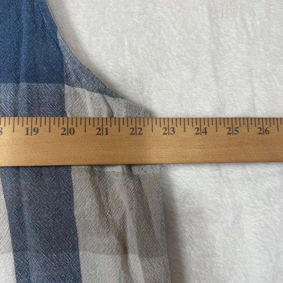 For Cynthia Sleeveless Blouse Womens Size 1X Linen Blend Plaid Western Countrygi - Picture 6 of 8